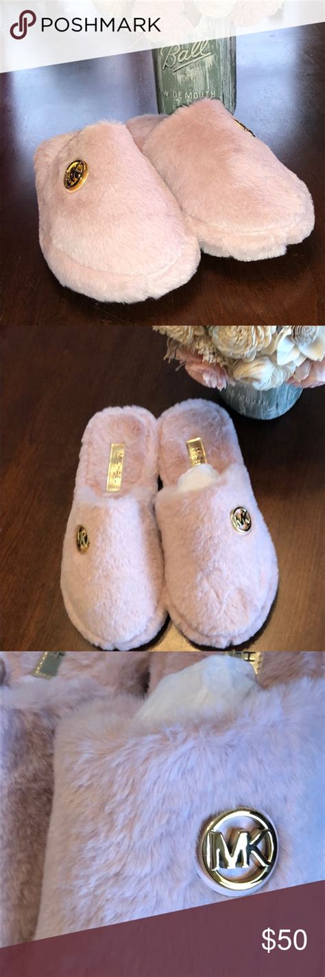 pink michael kors slippers